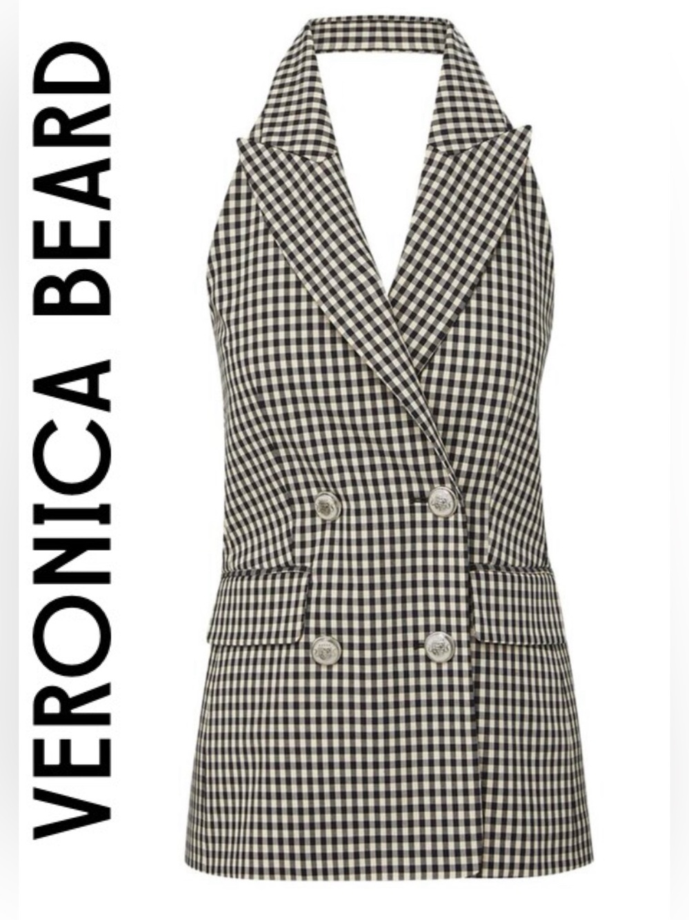 VERONICA BEARD Enfield Gingham Vest Gingham Halter Top 6 Designer